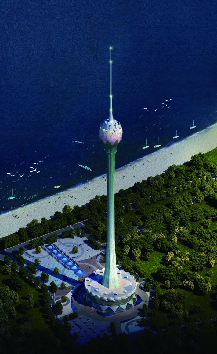 Colombo Lotus TV Tower structure and leisure park in Sri Lanka